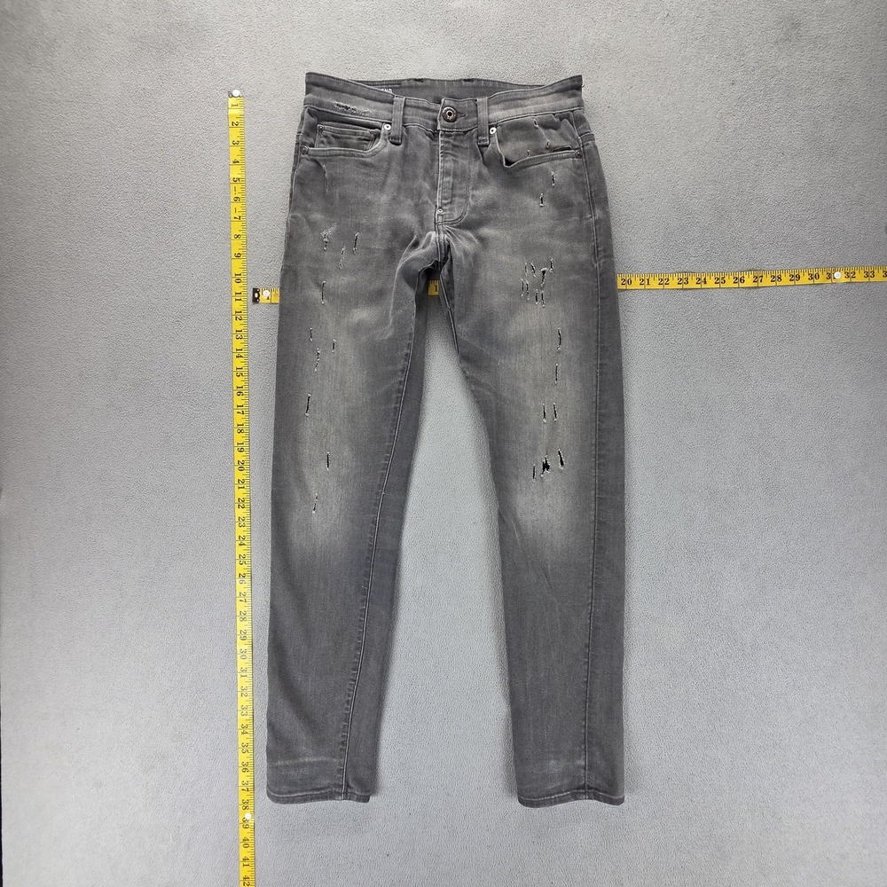 G-Star RAW Jeans Mens 28x30 Gray‎ Revend Skinny Distressed Zip Fly Denim